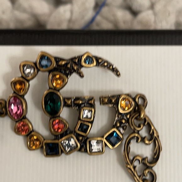 Gucci GG Multi Color Crystal Embellished Marmont Bracelet - Picture 1 of 10